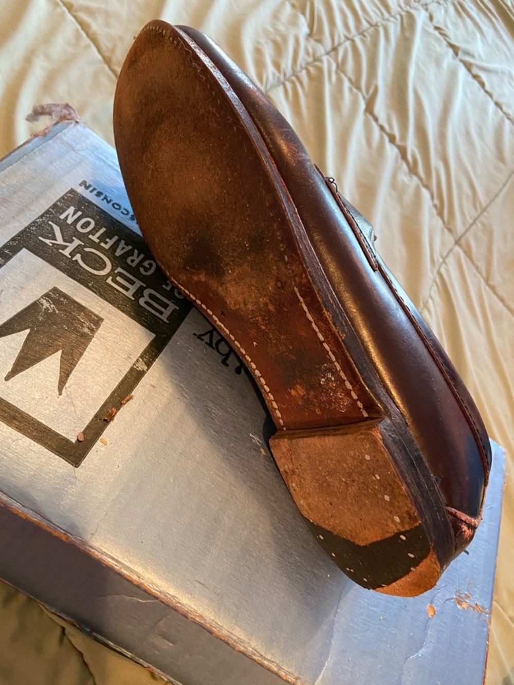 Men's Brown Leather Penny Loafers - Picture 5 of 6